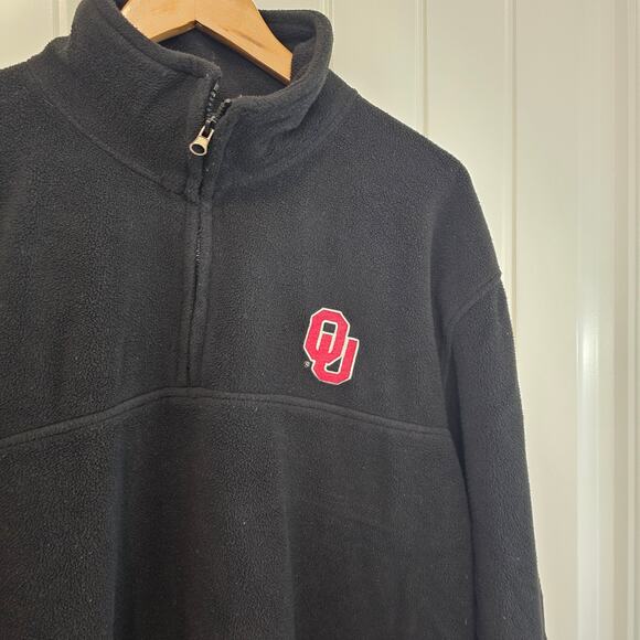 Weatherproof Oklahoma Sooners Pullover Mens Med Black OU SEC College 1/4 Zip - Picture 3 of 7